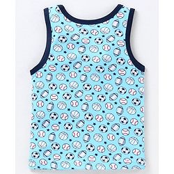 Babyhug 100% Cotton Knit Sleeveless Sando & Shorts Set Football Print - Navy