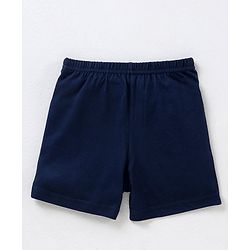 Babyhug 100% Cotton Knit Sleeveless Sando & Shorts Set Football Print - Navy