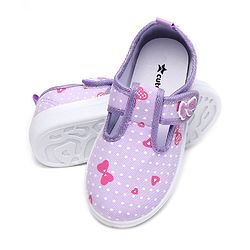 Cute Walk by Babyhug Casual Shoes with Velcro Closure & Bow Printed - Purple