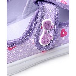 Cute Walk by Babyhug Casual Shoes with Velcro Closure & Bow Printed - Purple