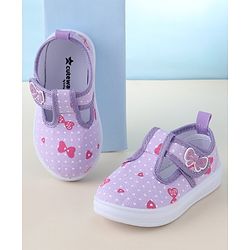Cute Walk by Babyhug Casual Shoes with Velcro Closure & Bow Printed - Purple