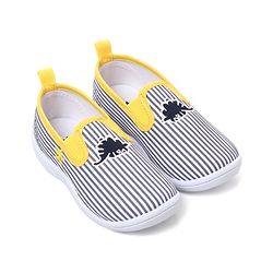 Cute Walk by Babyhug Slip On Casual Striped Shoes with Dino Patch - Yellow