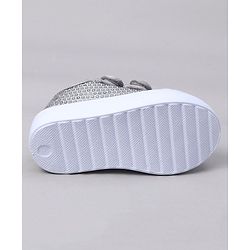Cute Walk by Babyhug Casual Shoes with Velcro Closure & Sequins Detailing - Sliver