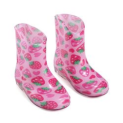 Cute Walk by Babyhug Slip On Strawberry Printed Gumboots - Pink