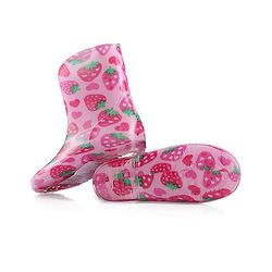 Cute Walk by Babyhug Slip On Strawberry Printed Gumboots - Pink
