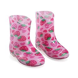Cute Walk by Babyhug Slip On Strawberry Printed Gumboots - Pink