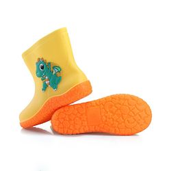 Cute Walk by Babyhug Slip On Gumboots with Dino Applique Yellow (Design May Vary)