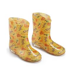 Cute Walk by Babyhug Slip On Wild Animals Printed Gumboots  - Yellow