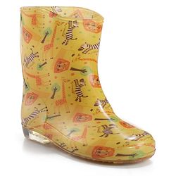 Cute Walk by Babyhug Slip On Wild Animals Printed Gumboots  - Yellow