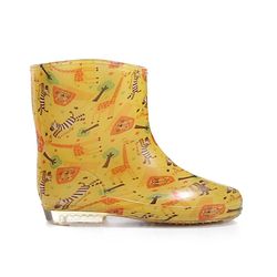 Cute Walk by Babyhug Slip On Wild Animals Printed Gumboots  - Yellow