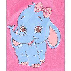 Babyhug Cotton Half Sleeves Tee With Elephant Graphics & Frill Detailing- Pink