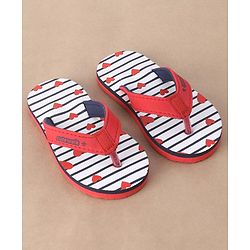 Cute Walk by Babyhug Slip On Flip Flops Heart Print - Red