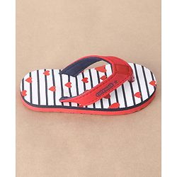 Cute Walk by Babyhug Slip On Flip Flops Heart Print - Red