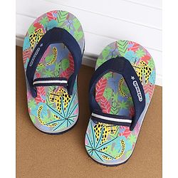Cute Walk by Babyhug Casual Slip On Flip Flops with Jungle Print - Blue