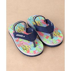 Cute Walk by Babyhug Casual Slip On Flip Flops with Jungle Print - Blue