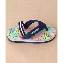 Cute Walk by Babyhug Casual Slip On Flip Flops with Jungle Print - Blue