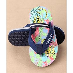 Cute Walk by Babyhug Casual Slip On Flip Flops with Jungle Print - Blue