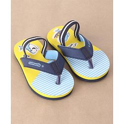 Cute Walk by Babyhug Slip On Flip Flops Stripes & Dolphin Print -  Blue Yellow & Blue