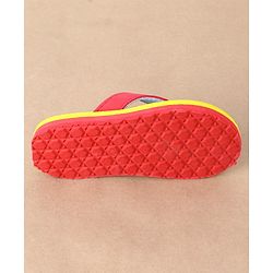 Cute Walk by Babyhug Flip Flops Stripes and Rocket Print - Yellow