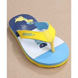 Cute Walk by Babyhug Slip On Flip Flops Dino Print- Blue