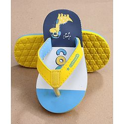 Cute Walk by Babyhug Slip On Flip Flops Dino Print- Blue