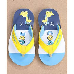 Cute Walk by Babyhug Slip On Flip Flops Dino Print- Blue
