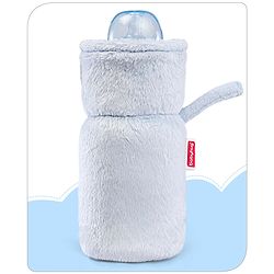 Babyhug Premium Feeding Bottle Cover with Sherpa Lining Blue - Fits upto 330 ml