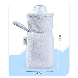Babyhug Premium Feeding Bottle Cover with Sherpa Lining Blue - Fits upto 330 ml