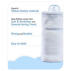 Babyhug Premium Feeding Bottle Cover with Sherpa Lining Blue - Fits upto 330 ml