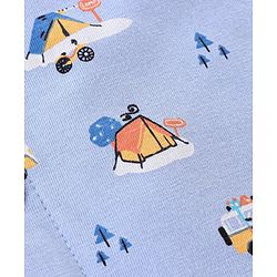 Babyhug 100% Cotton Knit Half Sleeves Shirt With Van Print - Blue