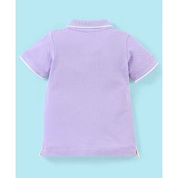 Babyhug Cotton Half Sleeves Polo T-Shirt Cut and Sew Pattern - Purple
