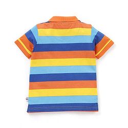 Babyhug Cotton Half Sleeves Polo T-Shirt Striped - Multicolour