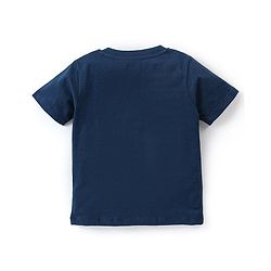 Babyhug Cotton Knit Half Sleeves Night Suit  Koala Print With Stripes -  Navy Blue