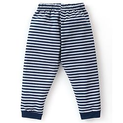 Babyhug Cotton Knit Half Sleeves Night Suit  Koala Print With Stripes -  Navy Blue