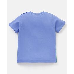 Babyhug Cotton Half Sleeves T-Shirt Monkey Print- Blue