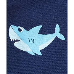 Babyhug Cotton Knit Full Sleeves Sea World Print Night Suit - Navy Blue
