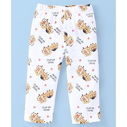 Babyhug Cotton Knit Half Sleeves Nightsuit With Pancake & Waffles Print - Peach & White
