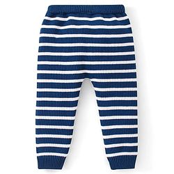 Babyhug 100% Organic Cotton Full Sleeves Sweater Set With Cap Intarsia Design- Blue