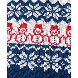 Babyhug 100% Organic Cotton Full Sleeves Sweater Set With Cap Intarsia Design- Blue