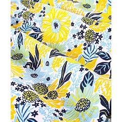 Babyhug 100% Cotton Short Sleeves Frock With Bloomer Headband & Floral Print - White & Yellow
