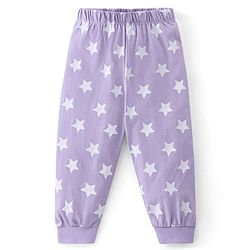 Babyhug Cotton Full Sleeves Night Suit Bunny & Stars Print- Peach & Lavender