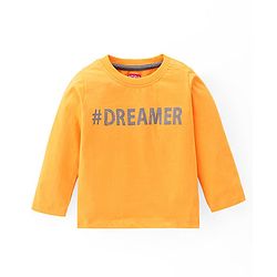 Babyhug Cotton Knit Full Sleeves Night Suit Dreamer Print - Grey & Yellow