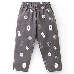 Babyhug Cotton Knit Full Sleeves Night Suit Dreamer Print - Grey & Yellow