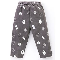 Babyhug Cotton Knit Full Sleeves Night Suit Dreamer Print - Grey & Yellow