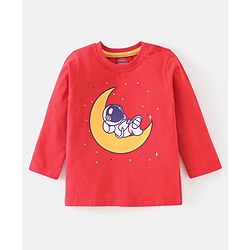 Babyhug Cotton Full Sleeves Pyjama Nightwear Set Bear Print - Blue & Red