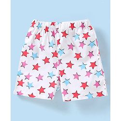Babyhug Cotton Woven Boxers Checks & Star Print Pack of 3- Maroon Blue & White
