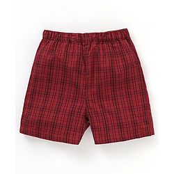 Babyhug Cotton Knit Boxers Star & Moon Print Pack of 3 - Maroon Blue & Red