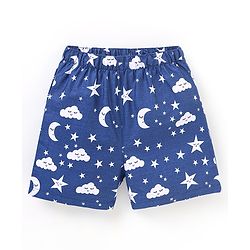 Babyhug Cotton Knit Boxers Star & Moon Print Pack of 3 - Maroon Blue & Red