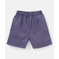 Babyhug Cotton Knit Boxers Checks & Cars Print Pack of 3 - Blue & Pink