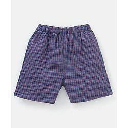 Babyhug Cotton Knit Boxers Checks & Cars Print Pack of 3 - Blue & Pink